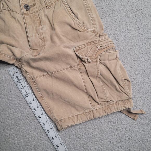 Abercrombie & Fitch Shorts Men 28 Khaki Cargo Drawstring Outdoor Pockets Casual - Picture 7 of 7